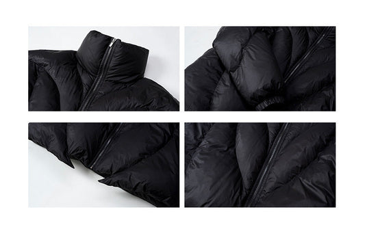 Black Stand-up Collar Profile Winter Thick Coat Tide