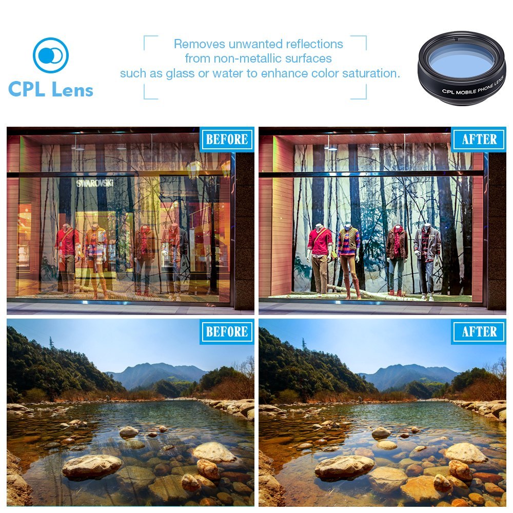APEXEL Phone Lens Kit Universal 10 In 1 Fisheye Wide Angle Macro Lens CPL Filter Kaleidoscope 2X Telescope Lens For Smartphone