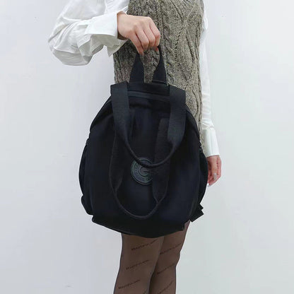 Black Round Bags Women Fashion Large Capacity Multifunctional Backpack Shoulder Bag Handbag