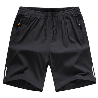 Men Ice Silk QuickDry 5 Inch Sports Casual Beach Shorts