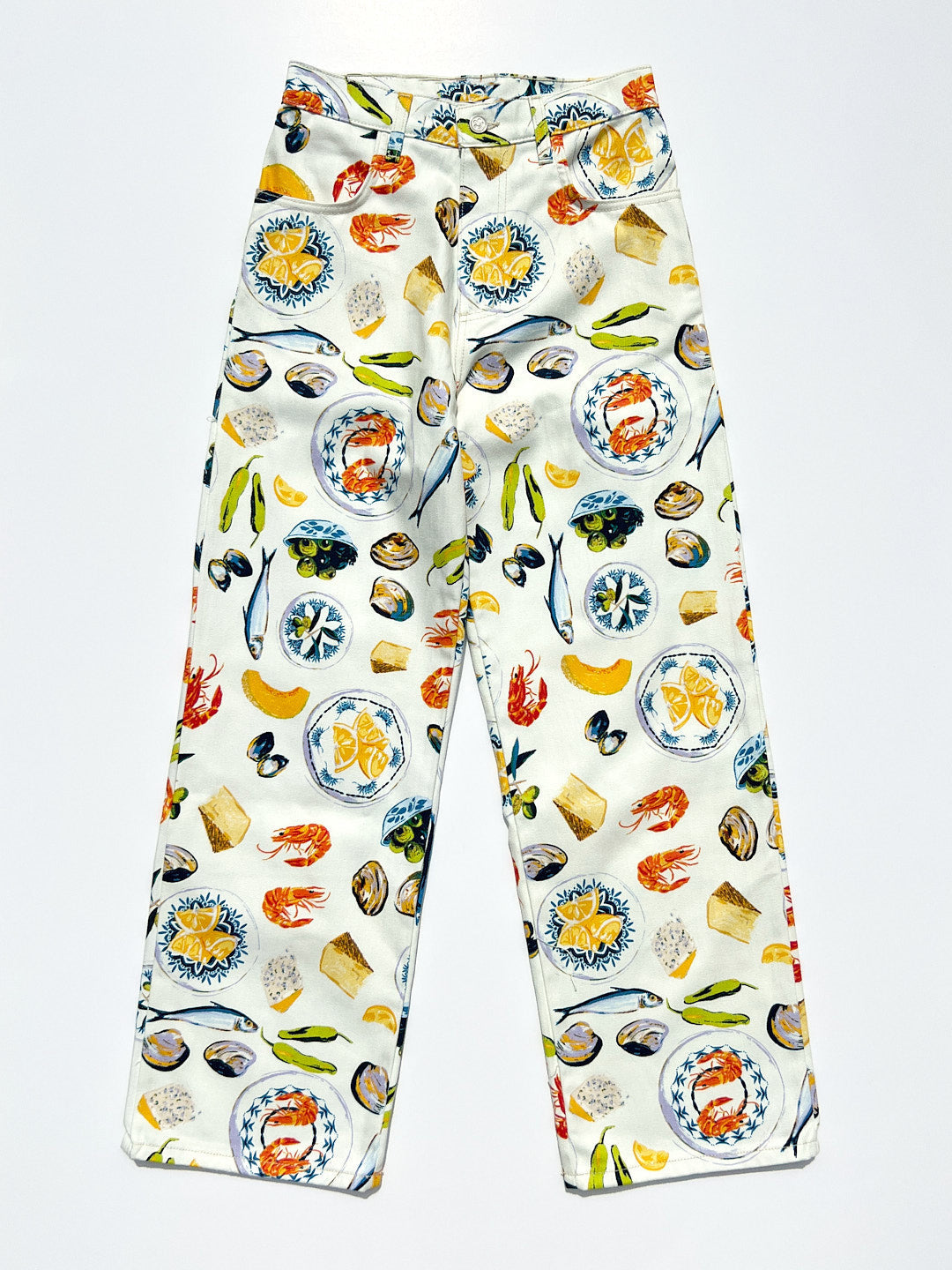 Printed High-quality Fashionable Casual Denim Womens Pants