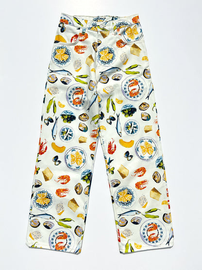 Printed High-quality Fashionable Casual Denim Womens Pants