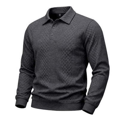 Mens Relaxed Fit Jacquard Textured Casual All Matching Long Sleeve Hoodie