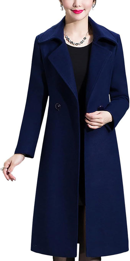 Winter Double-breasted Lapel Long Coat
