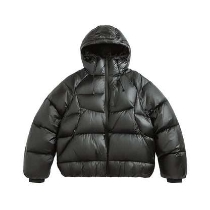 Water-repellent Quilted Hooded Insulated Down Jacket