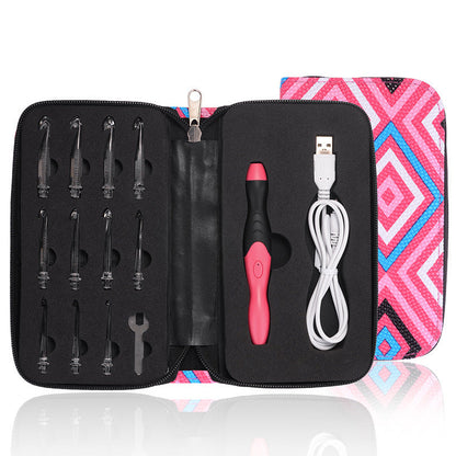 Rechargeable Light Crochet Hook, Interchangeable Needle Set