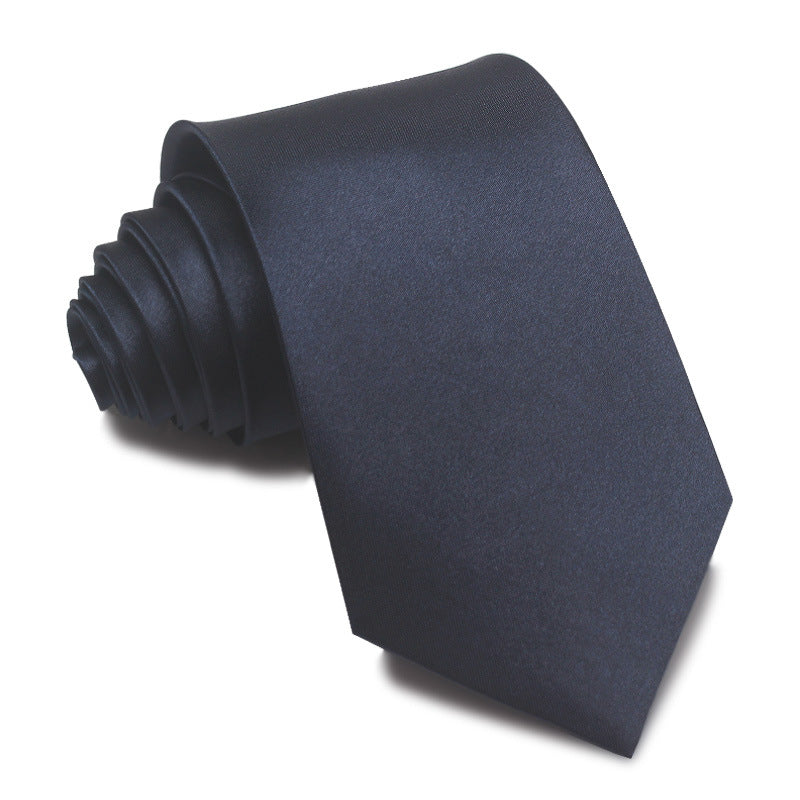 Mens 8cm Hand-Tied Tie Solid Color Tie Plain Color