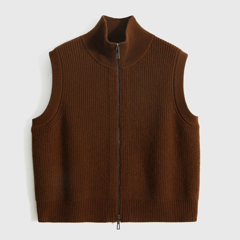 Women's Wool Loose-Knit Cardigan Vest