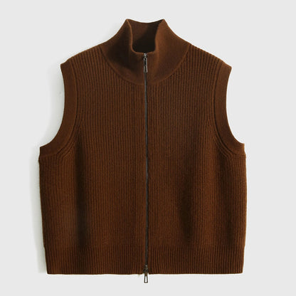 Women's Wool Loose-Knit Cardigan Vest