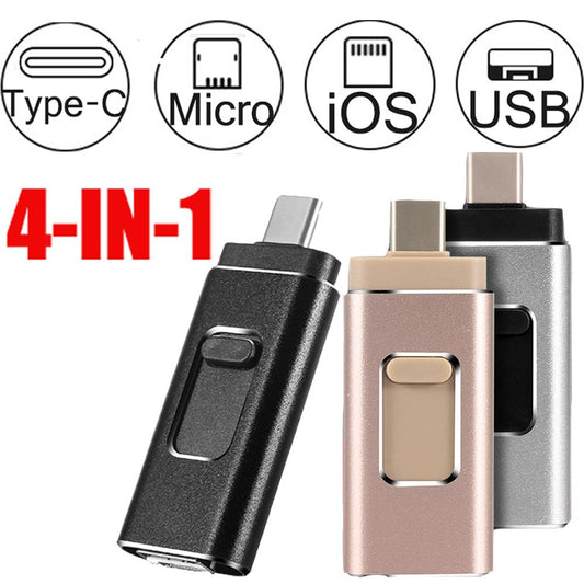 4-in-1 USB Key for iPhone, Android, and Type-C Devices