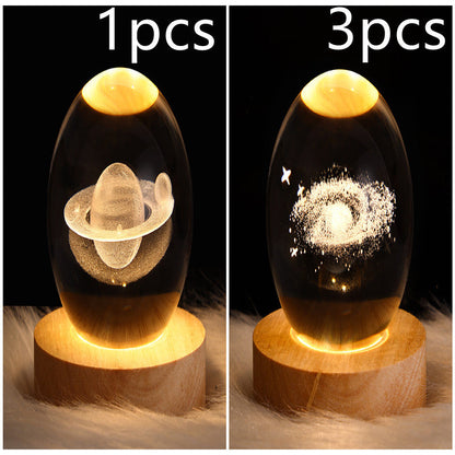 LED Galaxy Crystal Ball 3D Moon Lamp