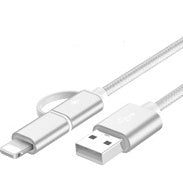 100cm 2A Fast Charger Cable 2 In 1 USB Type C Micro USB