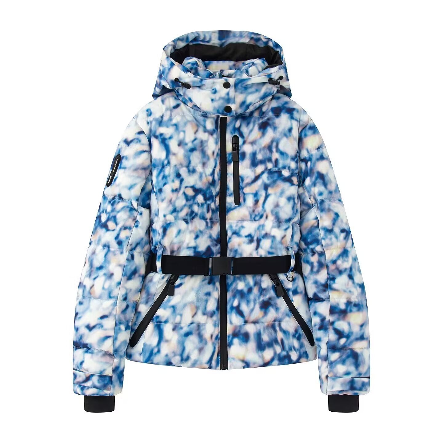 New Multi-color Ski Quilted Hooded Puffer Jacket