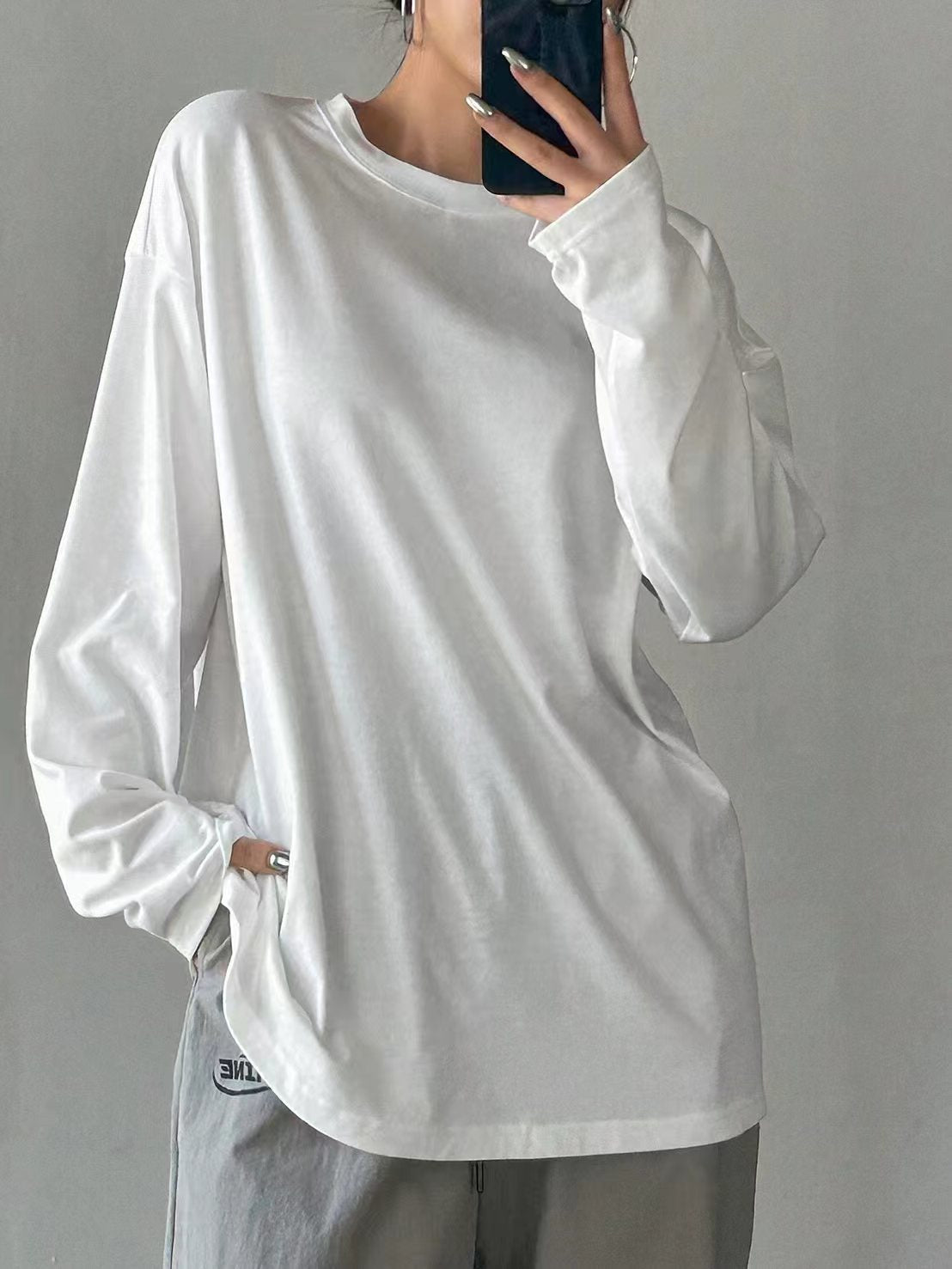 Interior Sunscreen Round Neck Long Sleeve Women's T-shirt Top