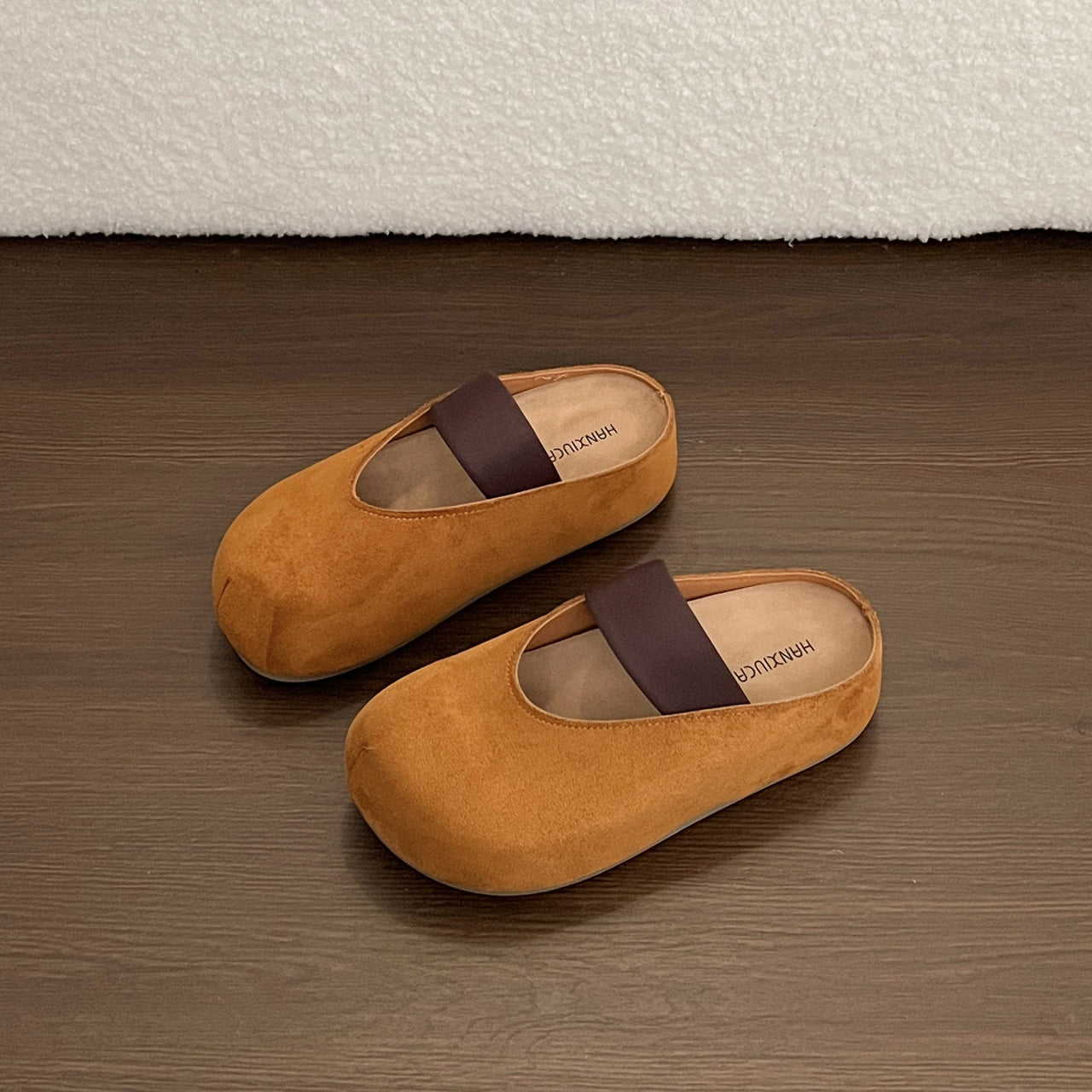 Height-boosting Platform Slipon Closed Toe Ballet Mules For Petite Women, 2026 Spring Autumn New Casual Style Slides