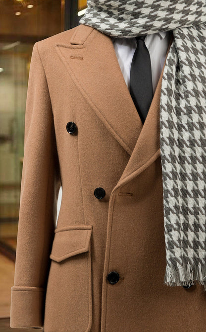 Men's Wool Double-breasted Trench Coat