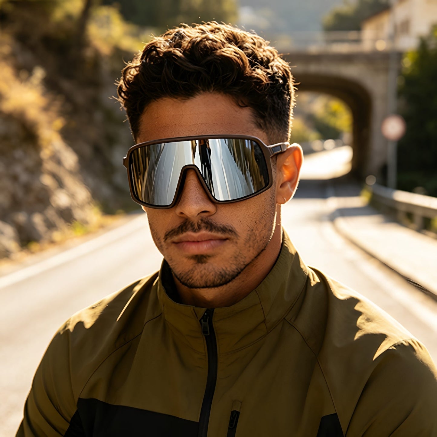 New Colorful Bicycle Windproof Cycling Sunglasses One-Piece Women's Sunglasses European And American Fashion Sports Sunglasses