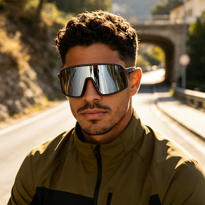 New Colorful Bicycle Windproof Cycling Sunglasses One-Piece Women's Sunglasses European And American Fashion Sports Sunglasses