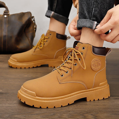 Mens Versatile High-top Thick-soled Work Boots
