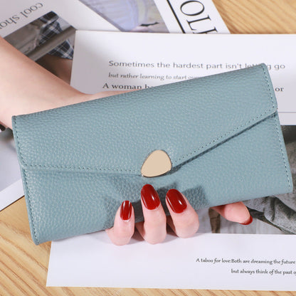 Women's Lychee-pattern Clutch Wallet Fashionable Cardholder Multi-functional