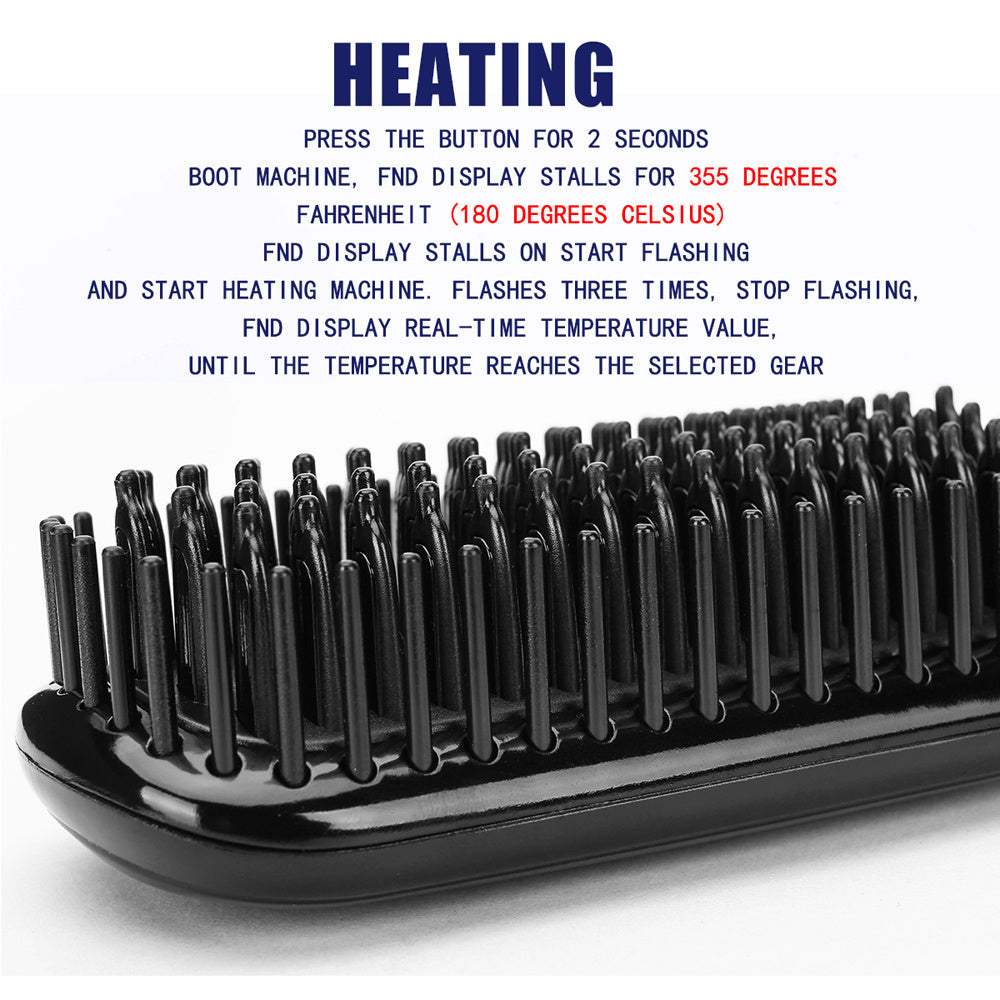 2-In-1 Ionic Hair Straightener Beard Comb