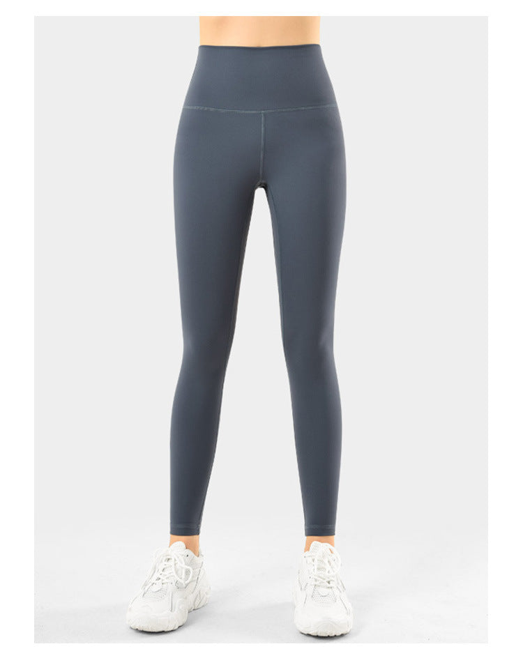 European And American Style Double-Sided Stretch Running Sports Pants High-Waisted Butt-Lifting Peach Butt Solid Color Tight Pocket Yoga Women's Long Pants