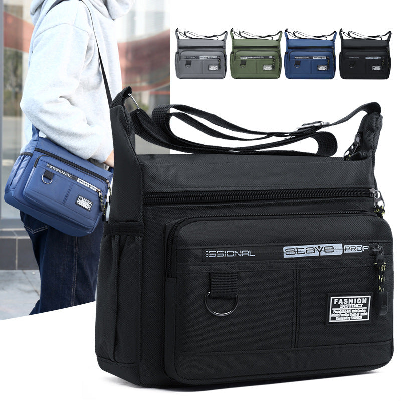 Five-layer Multi-layer Men's Crossbody Bag, Large-capacity Multi-pocket Business Bag, Men's Bag, Single-shoulder Bag, Waterproof And Wear-resistant Backpack