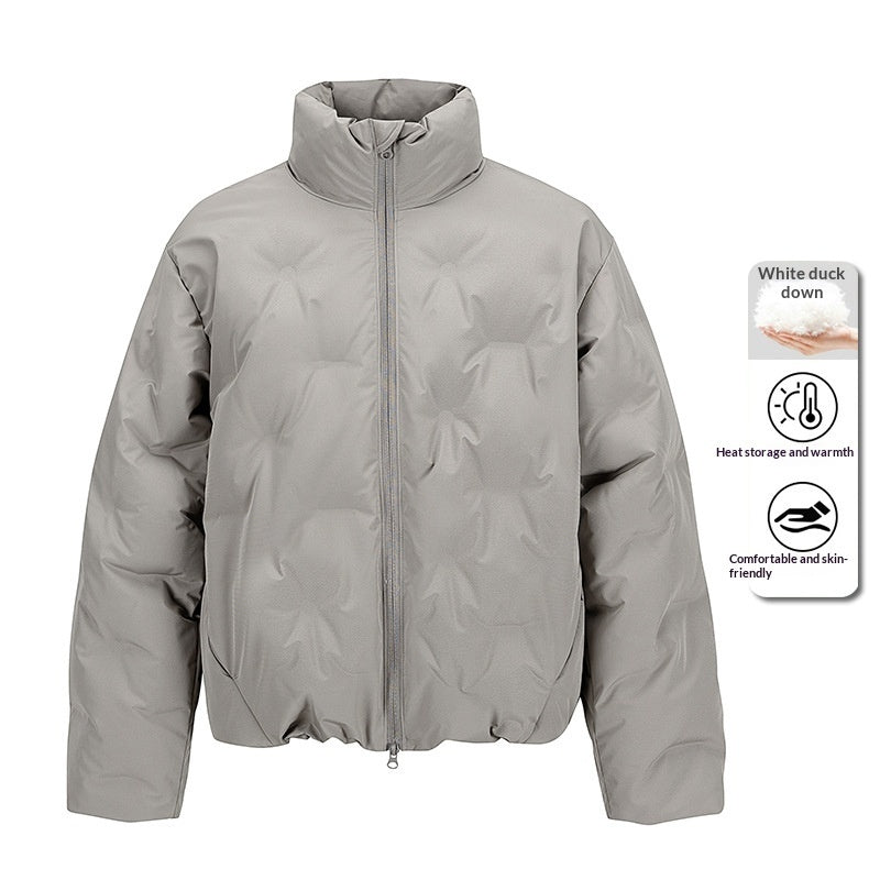 Mens American-style Short White Duck Down Jacket
