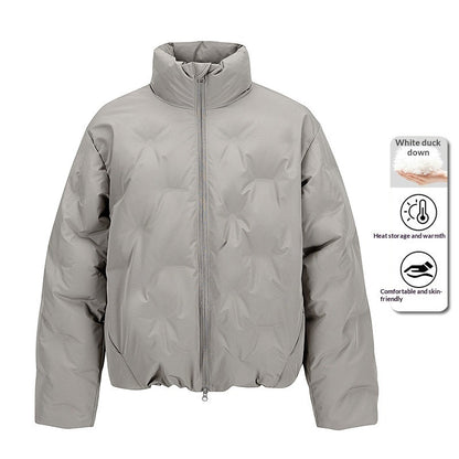 Mens American-style Short White Duck Down Jacket