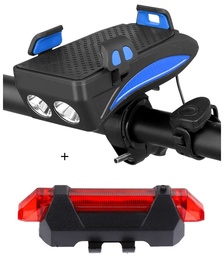 Bike Phone Holder with Charger, Bell, and Light