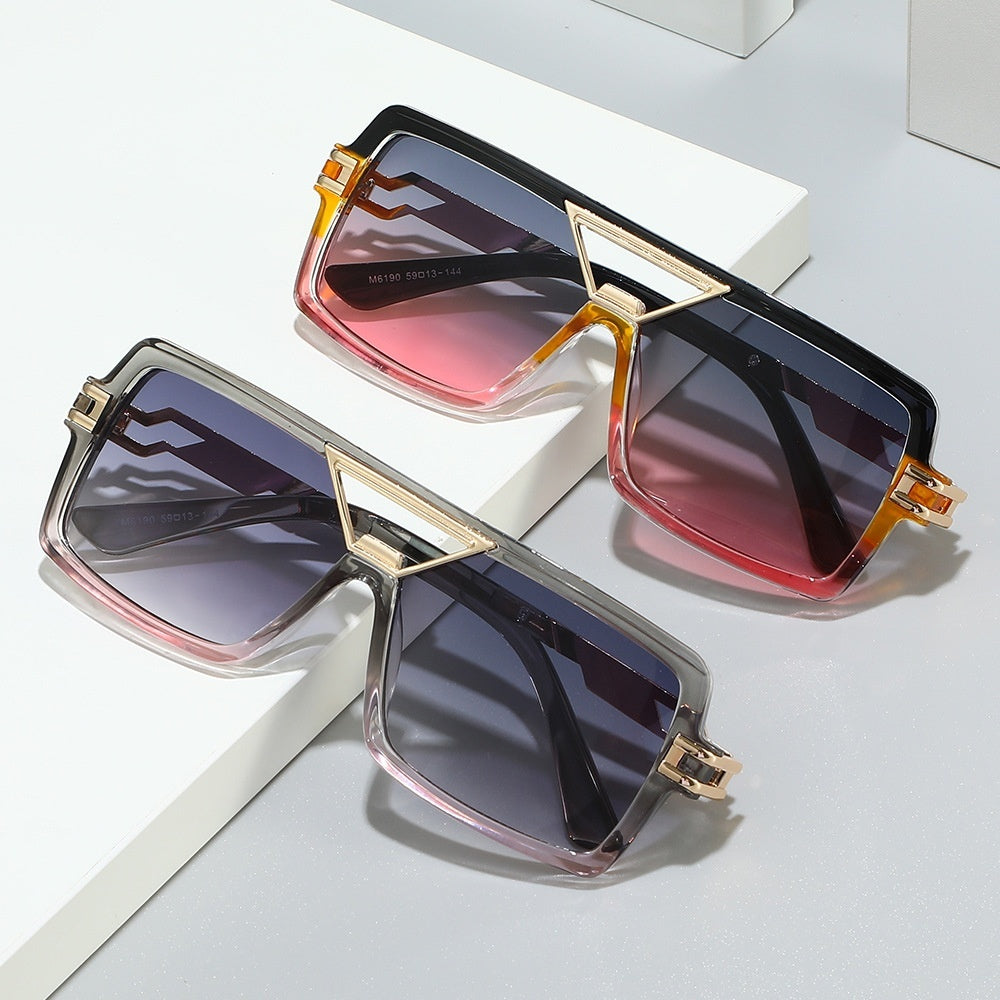 New European And American-style Color-block Sunglasses For Women
