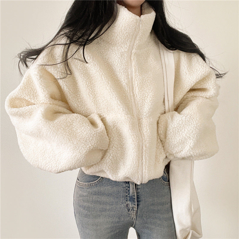 Women's Thermal Faux Fur Zip Cardigan