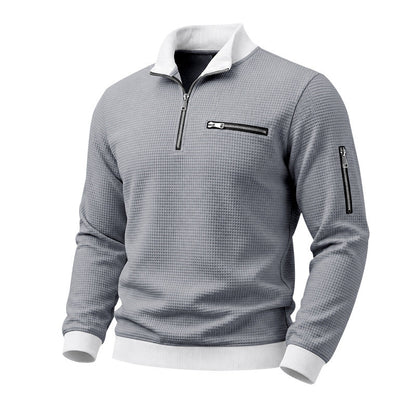 Mens Relaxed-fit Casual Stand-collar Hoodie