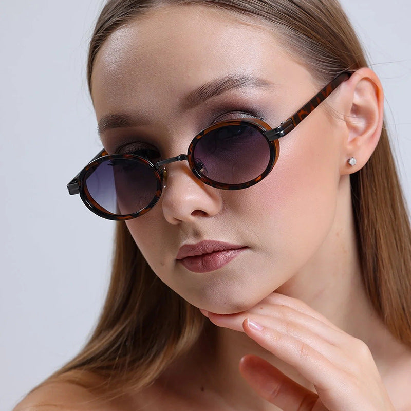 Oval Small-frame Sunglasses Steampunk Metal Sunglasses