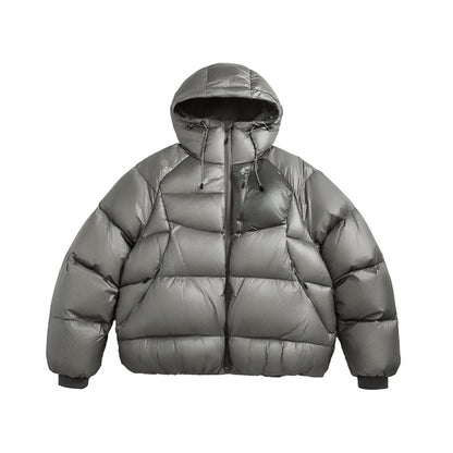 Water-repellent Quilted Hooded Insulated Down Jacket