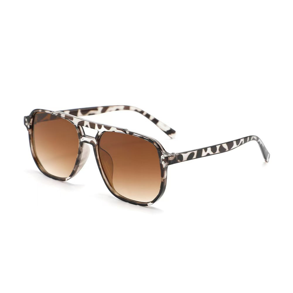 Square Double-bridge Fashionable Sunglasses