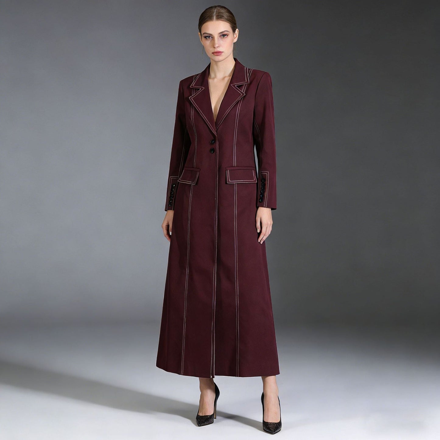 Stylish And Elegant Long-sleeve Trench Coat For Women