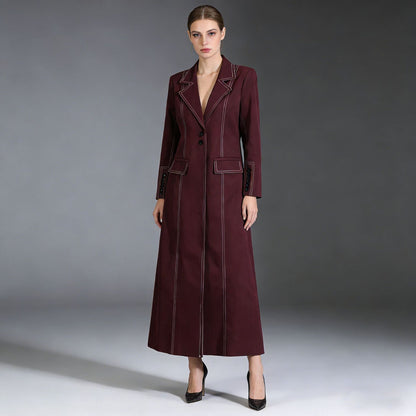 Stylish And Elegant Long-sleeve Trench Coat For Women