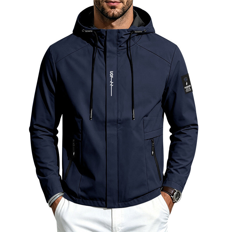 Mens Lightweight Loose-fit Outdoor Sports Hooded Jacket