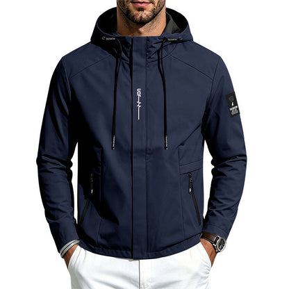Mens Lightweight Loose-fit Outdoor Sports Hooded Jacket