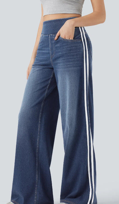 Loose-fit Two-stripe Versatile Floor-length Pants