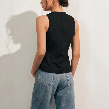 Womens Fashion Casual Sleeveless Slim-fit Vest