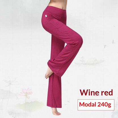 Womens Solid-Color Modal Yoga Pants
