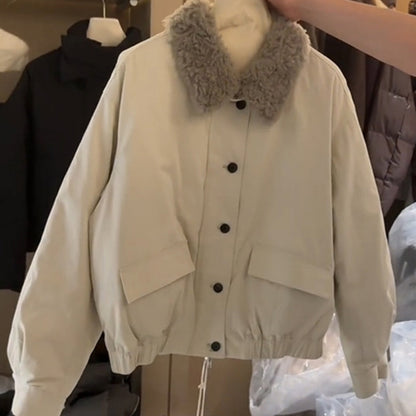 Women's Retro Warm Fur Collar Jacket