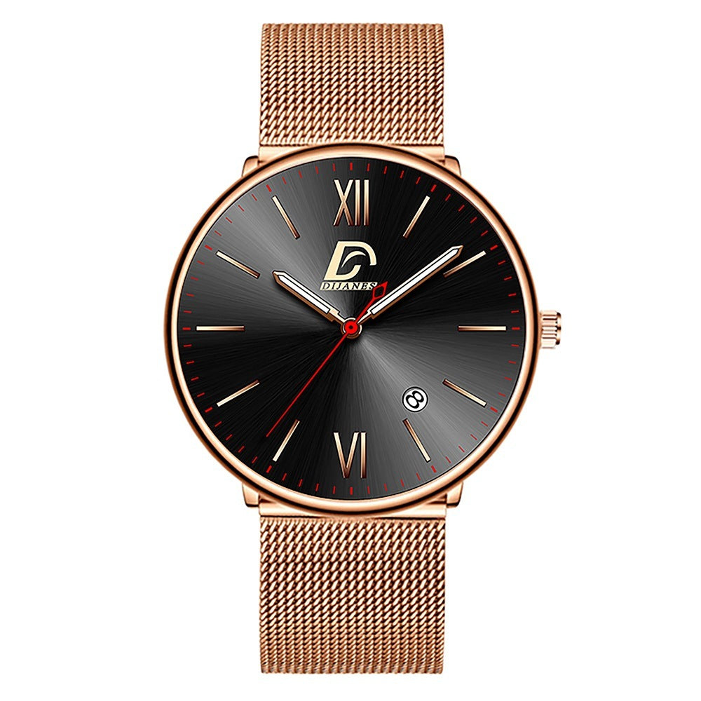 Men's Stainless Steel Calendar Watch