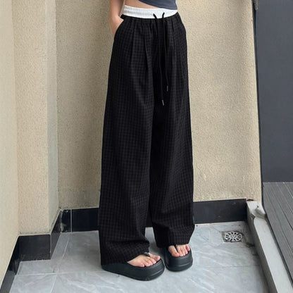 High-waisted, Draping Wide-leg Pants For Women