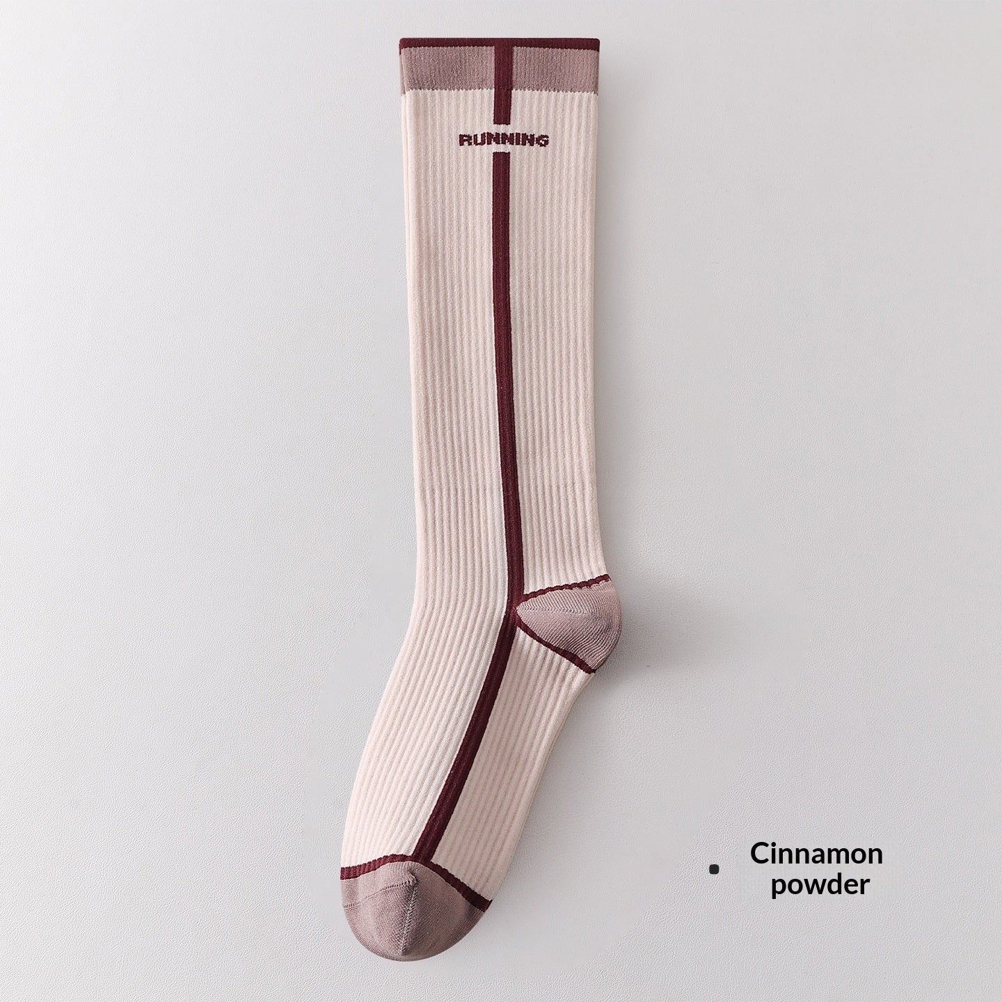 Womens Gradient-compression Calf Socks With Color-block Stripes