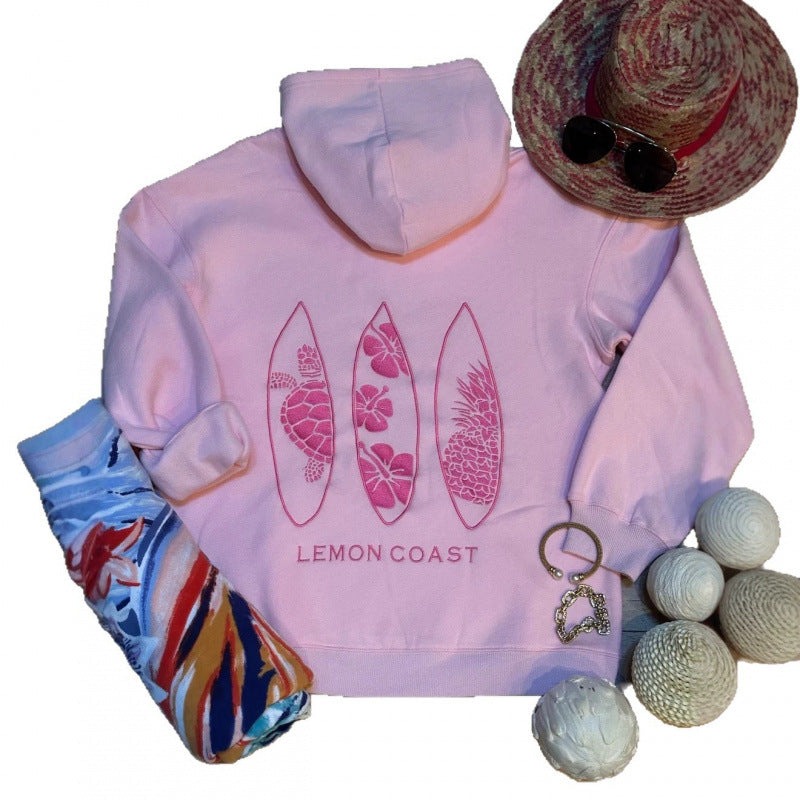 Womens Letter-Print Drop-Shoulder Sweatshirt