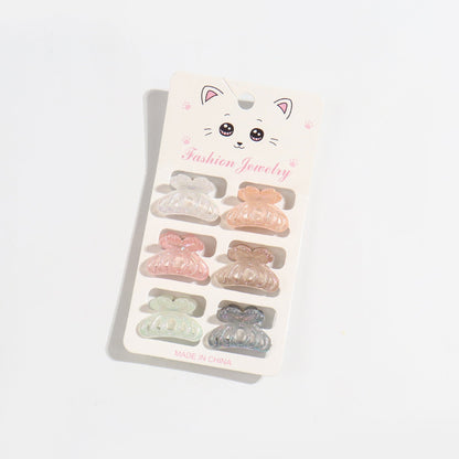 Korean Style Mini Claw Clip 6 Cards Jelly Color Barrettes