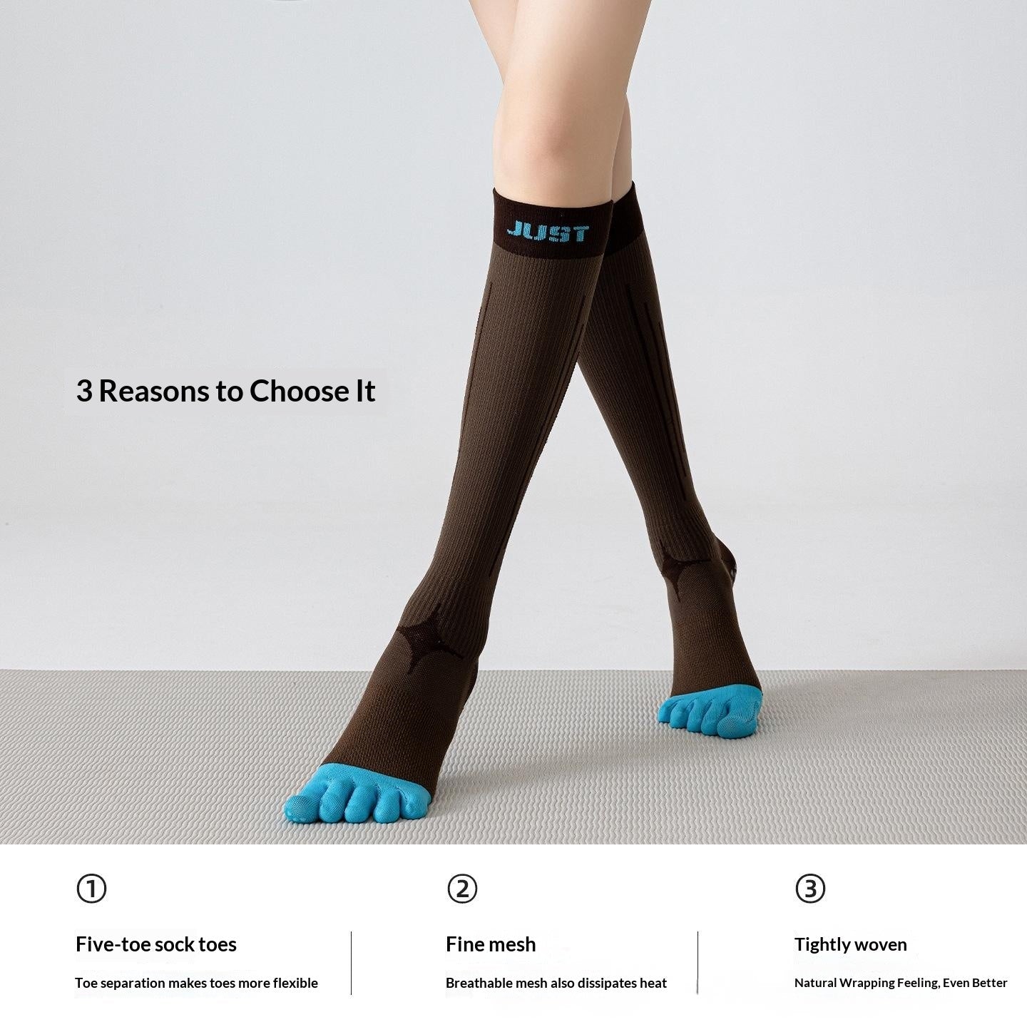 Womens Five-finger Socks For Sports And Yoga Quick-drying